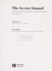 Cover of: The access manual: auditing and managing inclusive built environments