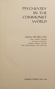 Cover of: Psychiatry in the communist world. by Ari Kiev
