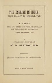 The English in India by W. B. Beatson