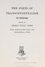 Cover of: The poets of transcendentalism by George Willis Cooke
