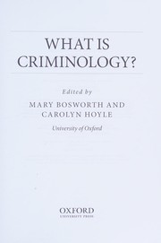 Cover of: What is criminology? by Mary Bosworth