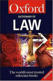 Cover of: A dictionary of law