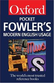 Cover of: Pocket Fowler's modern English usage
