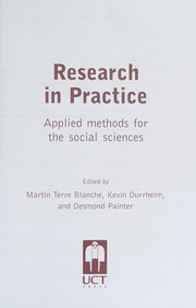 Cover of: Research in practice: applied methods for the social sciences