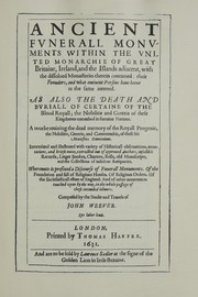Cover of: Ancient funerall [sic] monuments: London, 1631