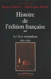 Cover of: Histoire de l'édition française