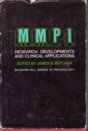 Cover of: MMPI (Minnesota Multiphasic Personality Inventory): research developments and clinical applications