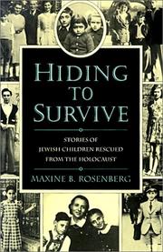 Cover of: Hiding to Survive by Maxine B. Rosenberg