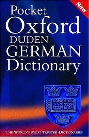 Cover of: The pocket Oxford-Duden German dictionary: German-English, English-German