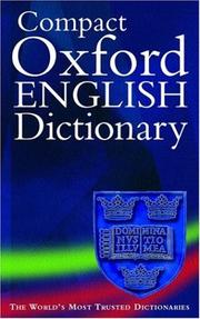Cover of: Compact Oxford English dictionary of current English