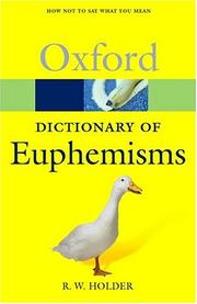 Cover of: A Dictionary of Euphemisms by R. W. Holder