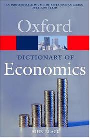Cover of: A dictionary of economics by John Black
