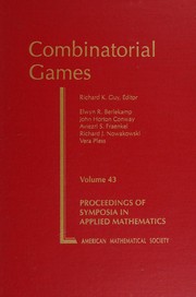 Cover of: Combinatorial Games