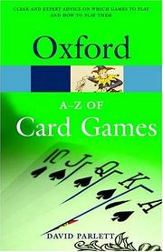 Cover of: The A-Z of card games by David Sidney Parlett