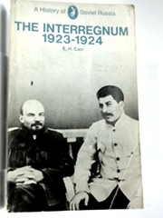 Cover of: The interregnum, 1923-1924.