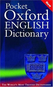 Cover of: Pocket Oxford English dictionary.