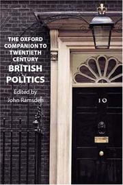 Cover of: The Oxford companion to twentieth-century British politics