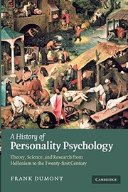 Cover of: History of Personality Psychology by Frank Dumont