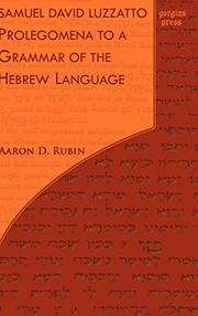 Cover of: Prolegomena to a grammar of the Hebrew language