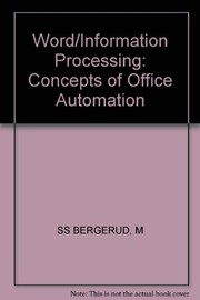 Cover of: Word and information processing: concepts of office automation