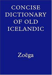 A Concise Dictionary of Old Icelandic by Geir T. Zoëga