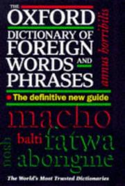 Cover of: The Oxford dictionary of foreign words and phrases