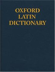 Cover of: Oxford Latin Dictionary by P. G. W. Glare