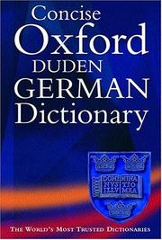 Cover of: The Concise Oxford-Duden German dictionary: German-English / English-German