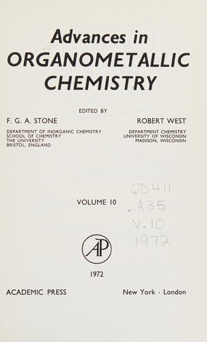 Advances in organometallic chemistry by F. Gordon A. Stone