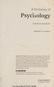 Cover of: Dictionary of Psychology by Andrew M. Colman