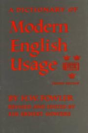 Cover of: A Dictionary of Modern English Usage (The Oxford Library of English Usage ; V. 2)