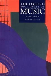 Cover of: The Oxford dictionary of music
