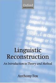 Linguistic reconstruction by Anthony Fox