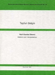 Cover of: Rolf-Gunter Dienst by Tayfun Belgin