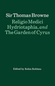 Cover of: Religio medici; Hydriotaphia by Thomas Browne