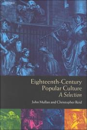 Cover of: Eighteenth-century popular culture by edited by John Mullan and Christopher Reid.