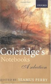 Cover of: Coleridge's Notebooks by Seamus Perry