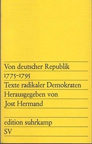 Cover of: Von deutscher Republik 1775-1795 by Jost Hermand