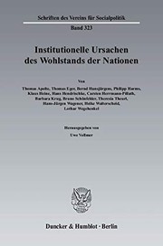 Cover of: Institutionelle Ursachen des Wohlstands der Nationen