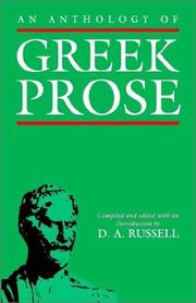 Cover of: An Anthology of Greek Prose by D. A. Russell