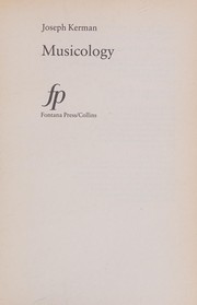 Cover of: Musicology by Joseph Kerman