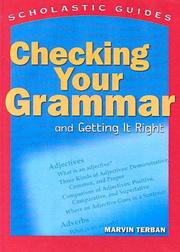 Cover of: Checking Your Grammar (Scholastic Guides (Sagebrush))