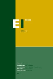 Cover of: Encyclopaedia of Islam - Three 2013-1 by Kate Fleet, Gudrun Krämer, Denis Matringe, John Nawas, Everett Rowson