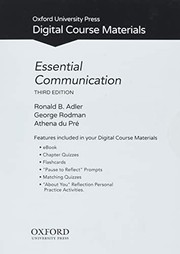 Cover of: Essential Communication by Ronald B. Adler, George Rodman, Athena du Pré