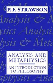 Cover of: Analysis and metaphysics by P. F. Strawson