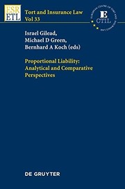 Cover of: Proportional Liability : Analytical and Comparative Perspectives: Analytical and Comparative Perspectives