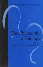 Cover of: The philosophy of biology