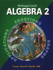 Cover of: Algebra 2 (Classzone.com) Interactive by Ron Larson, Laurie Boswell, Timothy D. Kanold, Lee Stiff