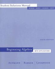 Cover of: Beginning Algebra | Richard N. Aufmann