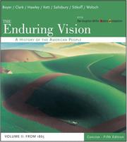 Cover of: The Enduring Vision: Volume 2: From 1865, Concise (Fifth Edition)